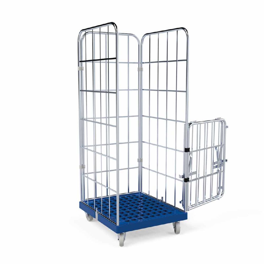 Produktbild ESB Rollbehälter 1650 KU 4 Seiten Vorderwand klappbar blau H 1830 mm bild 5