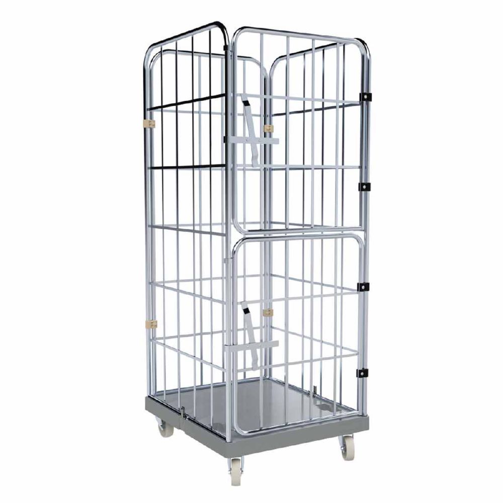 Produktbild ESB Rollbehälter 1650 KU 2 Vorderwände Frabe grau H 1830 mm