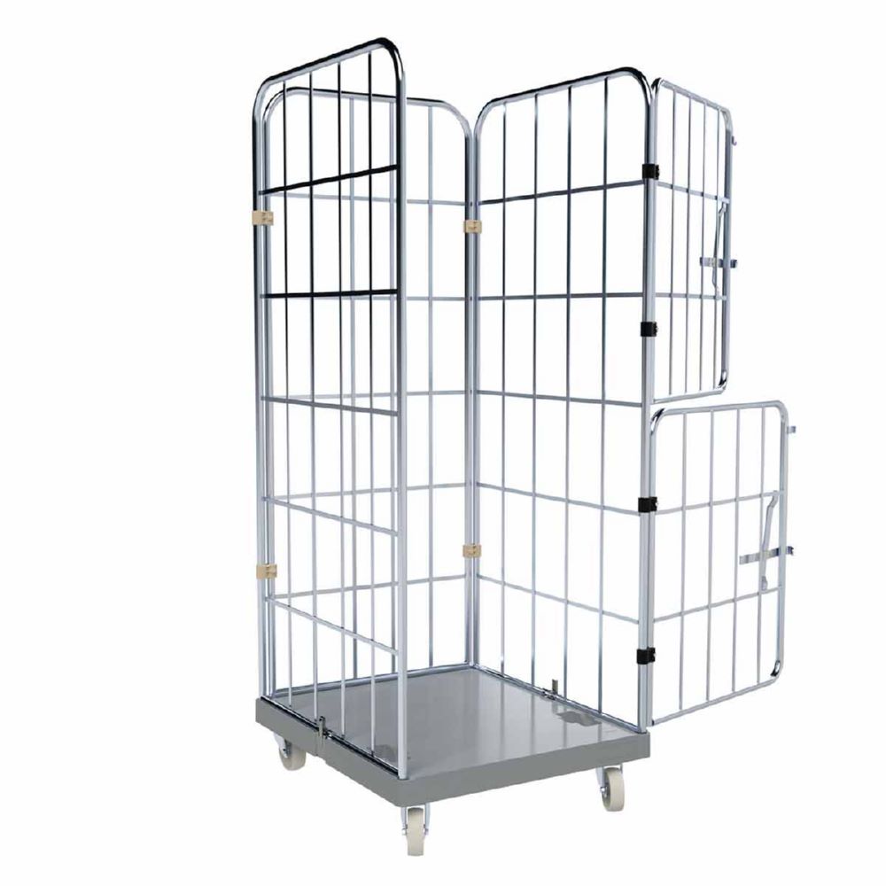 Produktbild ESB Rollbehälter 1650 KU 2 Vorderwände Frabe grau H 1830 mm bild 3