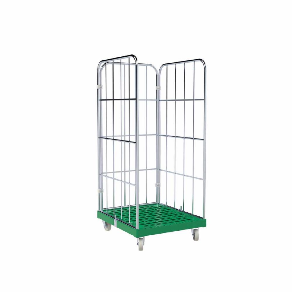 Produktbild ESB Rollbehälter 1450 KU mit 3 Seiten grün 724 x 815 x 1630 mm