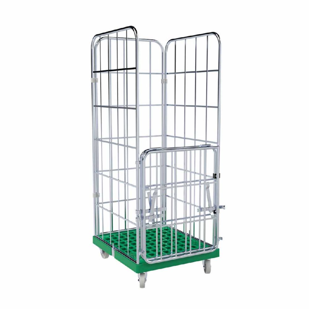 Produktbild ESB Rollbehälter 1650 KU Vorderwand klappbar Farbe grün H 1930 mm bild 2