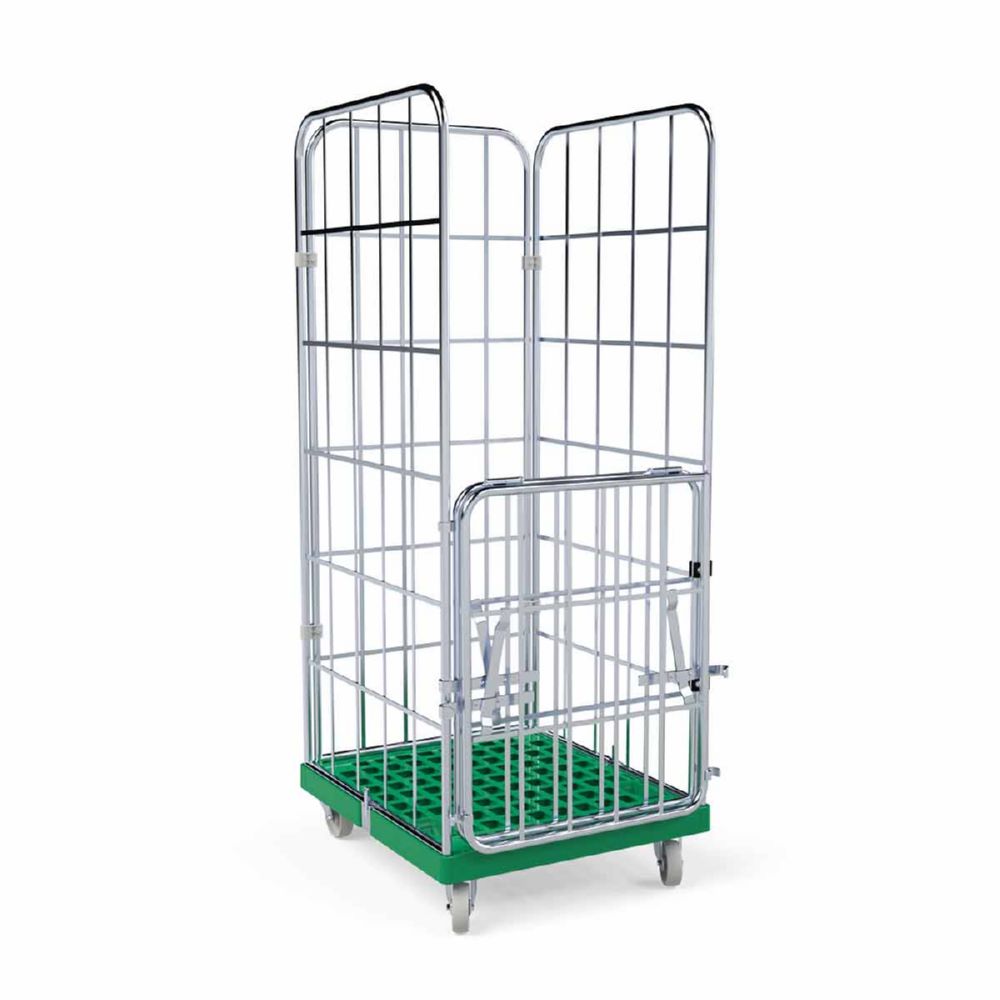 Produktbild ESB Rollbehälter 1650 KU Vorderwand klappbar Farbe grün H 1930 mm bild 3