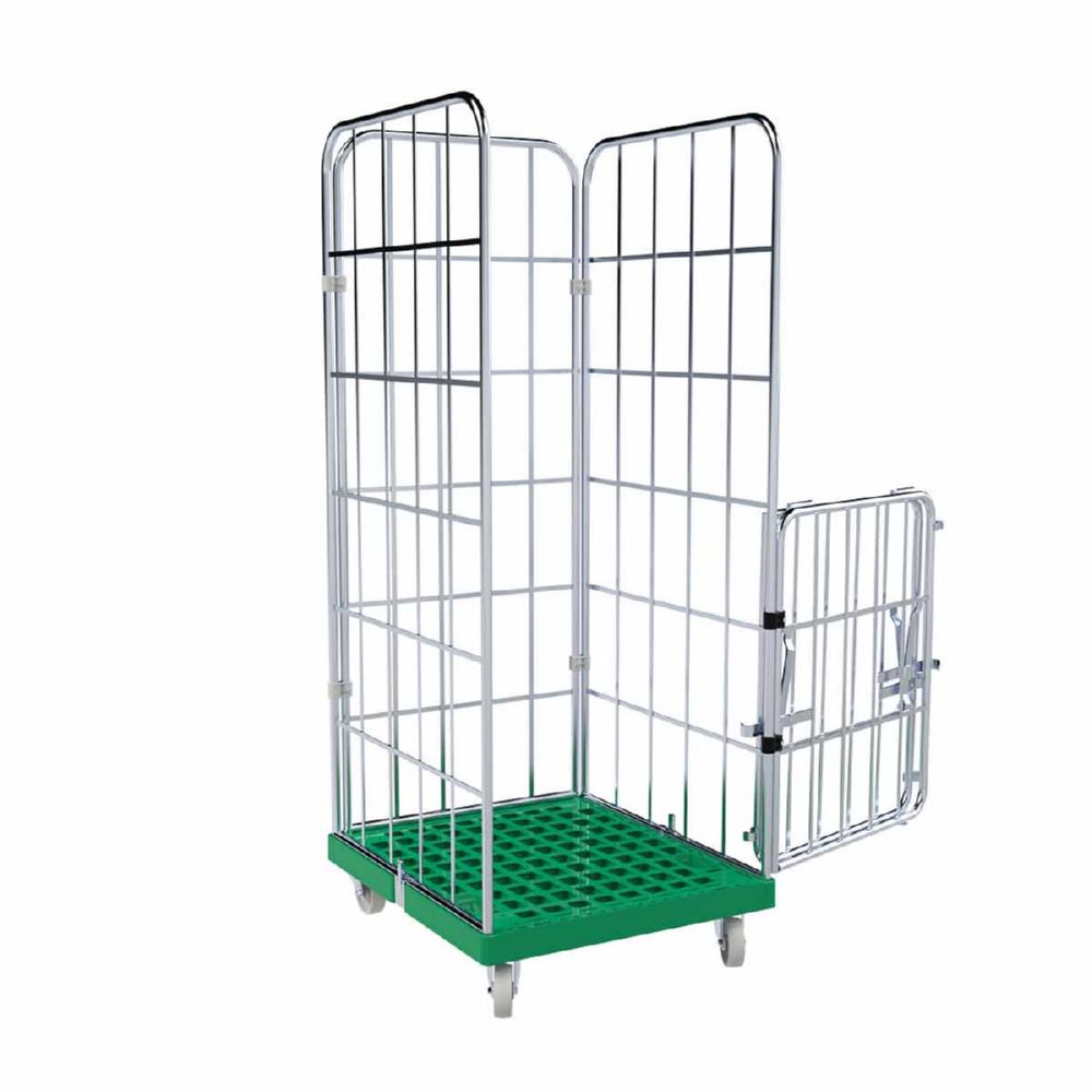 Produktbild ESB Rollbehälter 1650 KU Vorderwand klappbar Farbe grün H 1930 mm bild 4