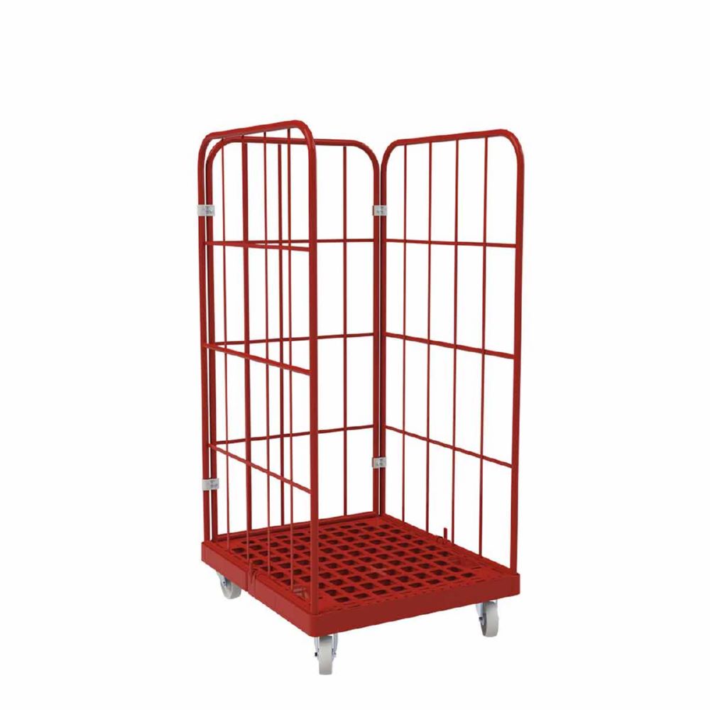 Produktbild ESB Rollbehälter 1350 KU 3 seitig in rot 724 x 815 x 1530 mm