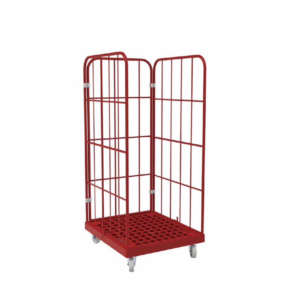 Produktbild ESB Rollbehälter 1450 KU 3 seitig in rot H 1630 mm