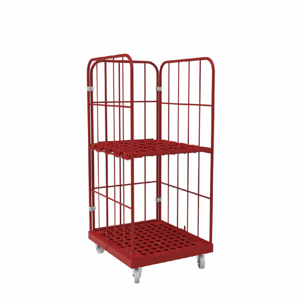 Produktbild ESB Rollbehälter 1450 KU 3 seitig in rot H 1630 mm bild 2