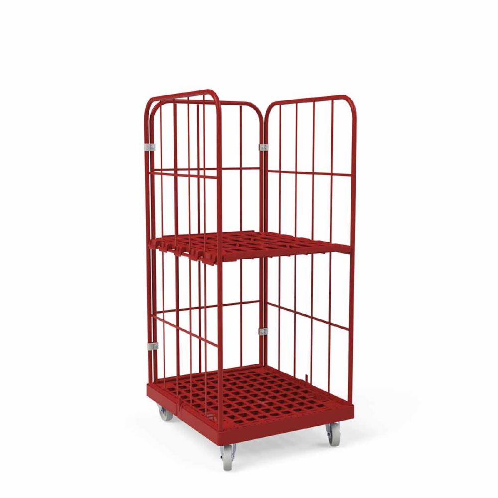 Produktbild ESB Rollbehälter 1450 KU 3 seitig in rot H 1630 mm bild 3