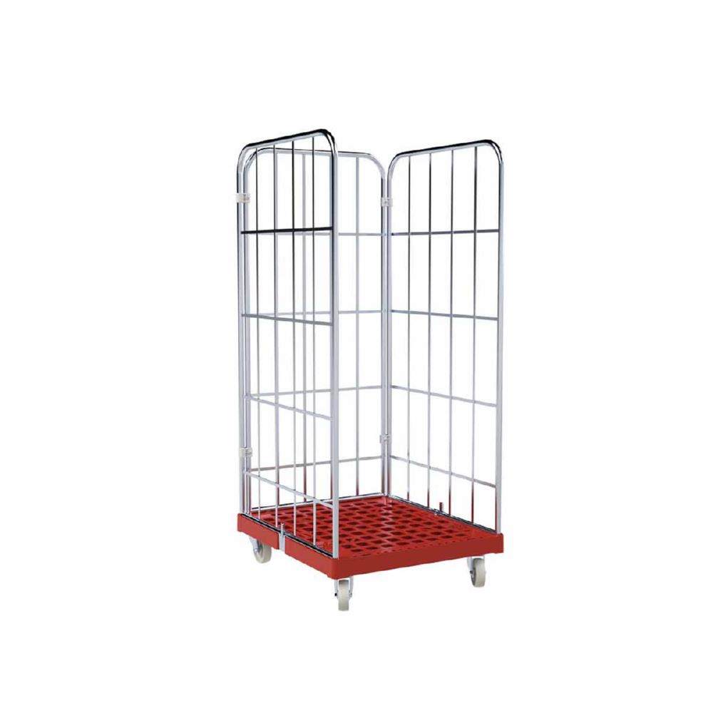 Produktbild ESB Rollbehälter 1460 KU 3 seitig in rot H 1640 mm