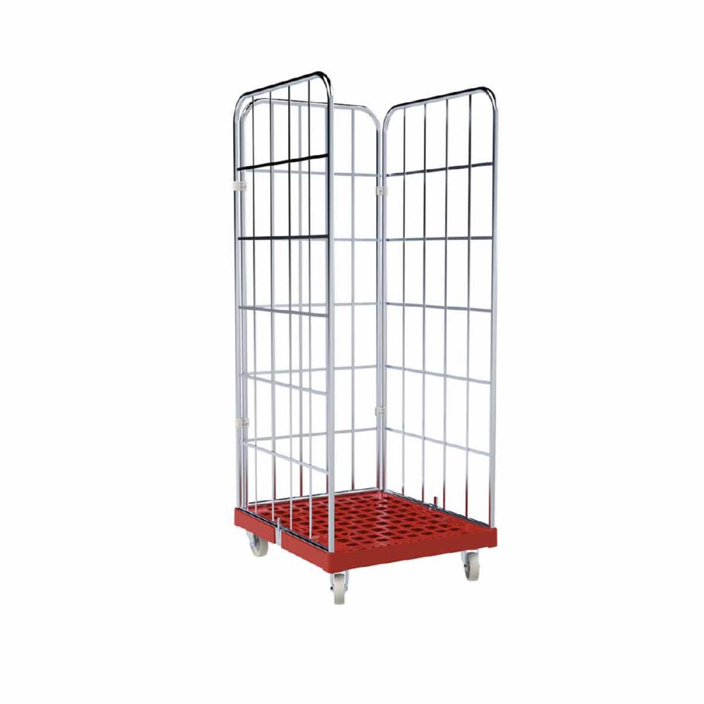 Produktbild ESB Rollbehälter 1650 KU Cr3 3 seitig rot 724 x 815 x 1830 mm