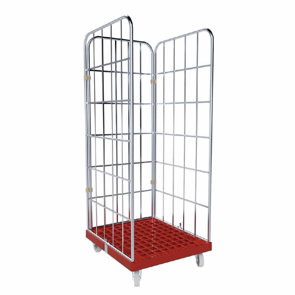 Produktbild ESB Rollbehälter 1650 KU Typ 3 seitig rot H 1830 mm