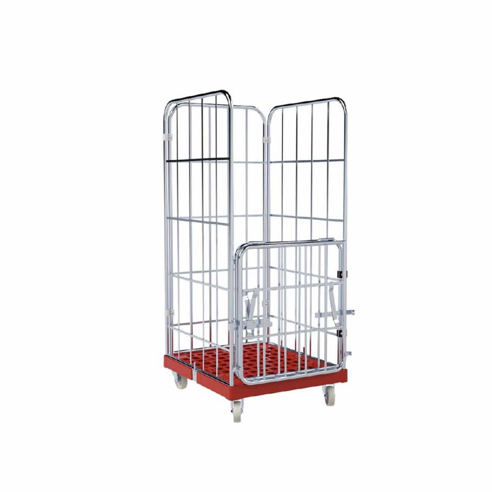 Produktbild ESB Rollbehälter 1460 KU Vorderwand klappbar rot 724 x 815 x 1640 mm bild 2