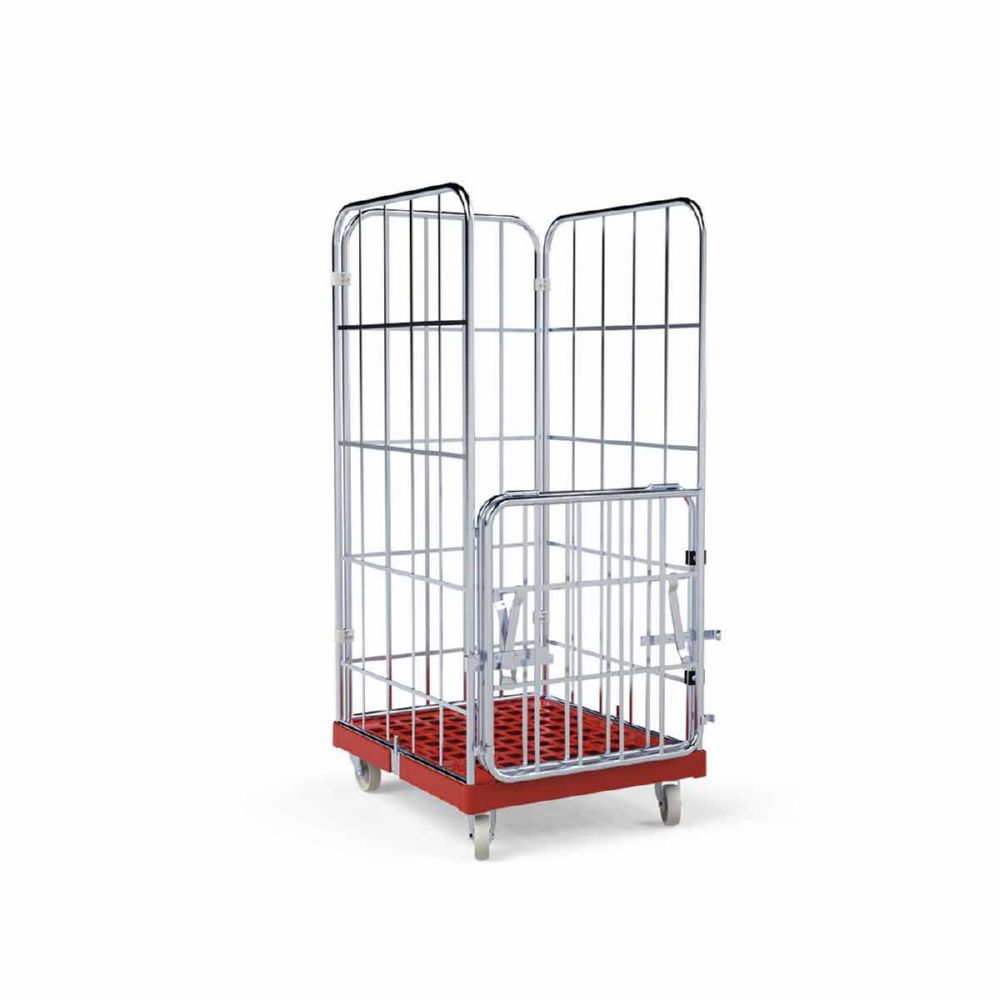 Produktbild ESB Rollbehälter 1460 KU Vorderwand klappbar rot 724 x 815 x 1640 mm bild 3