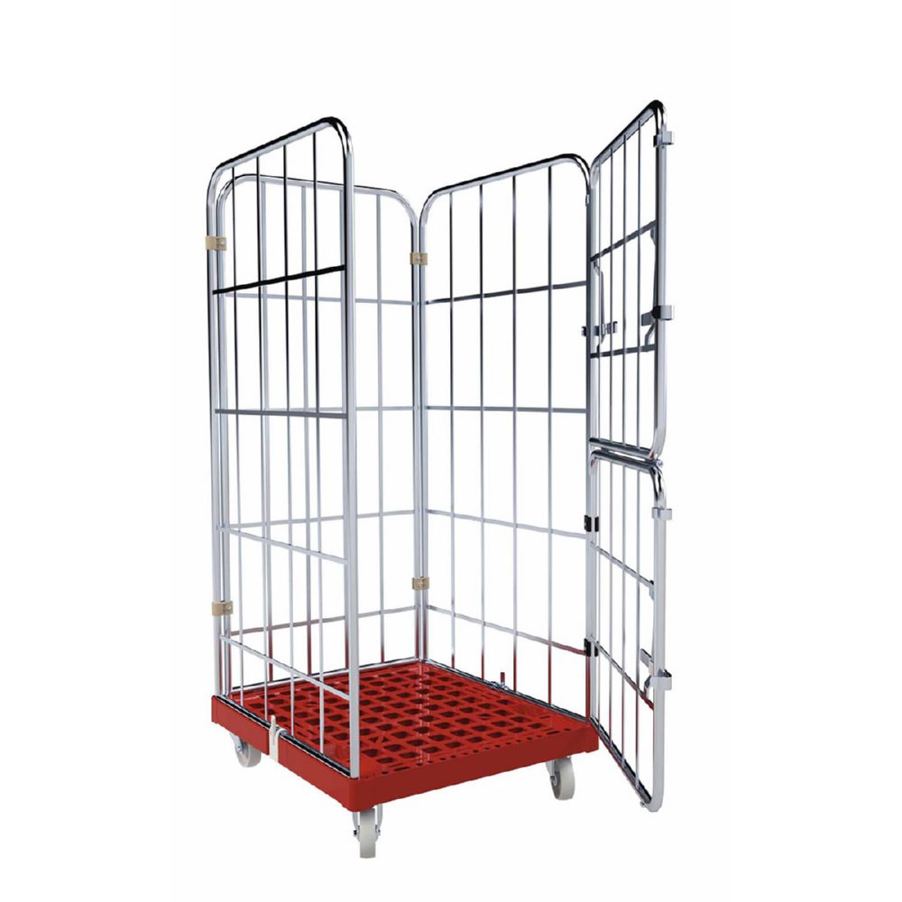 Produktbild ESB Rollbehälter 1460 KU Vorderwand klappbar rot 724 x 815 x 1640 mm bild 4