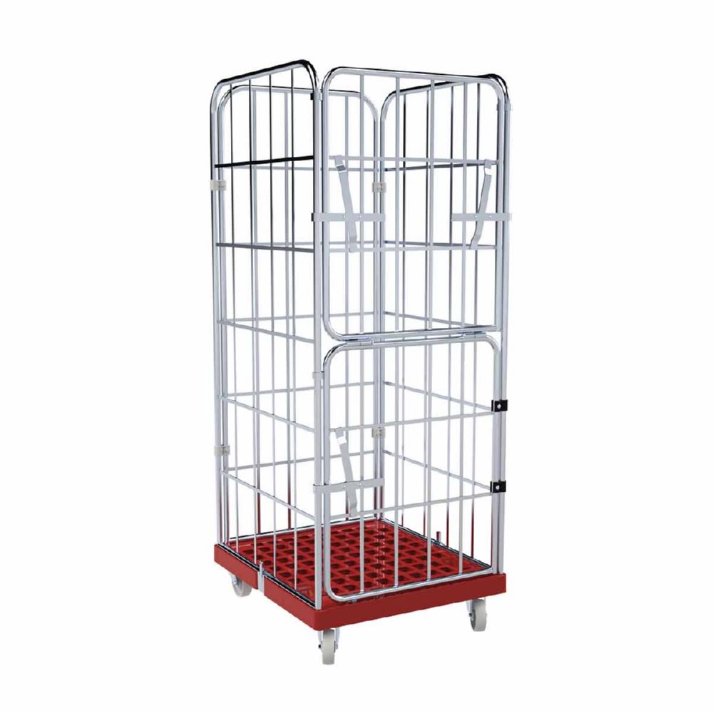 Produktbild ESB Rollbehälter 1650 KU klappbare Vorderwand rot H 1830 mm