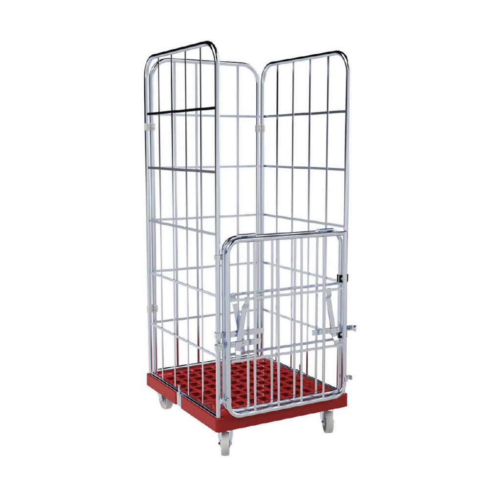 Produktbild ESB Rollbehälter 1650 KU klappbare Vorderwand rot H 1830 mm bild 2