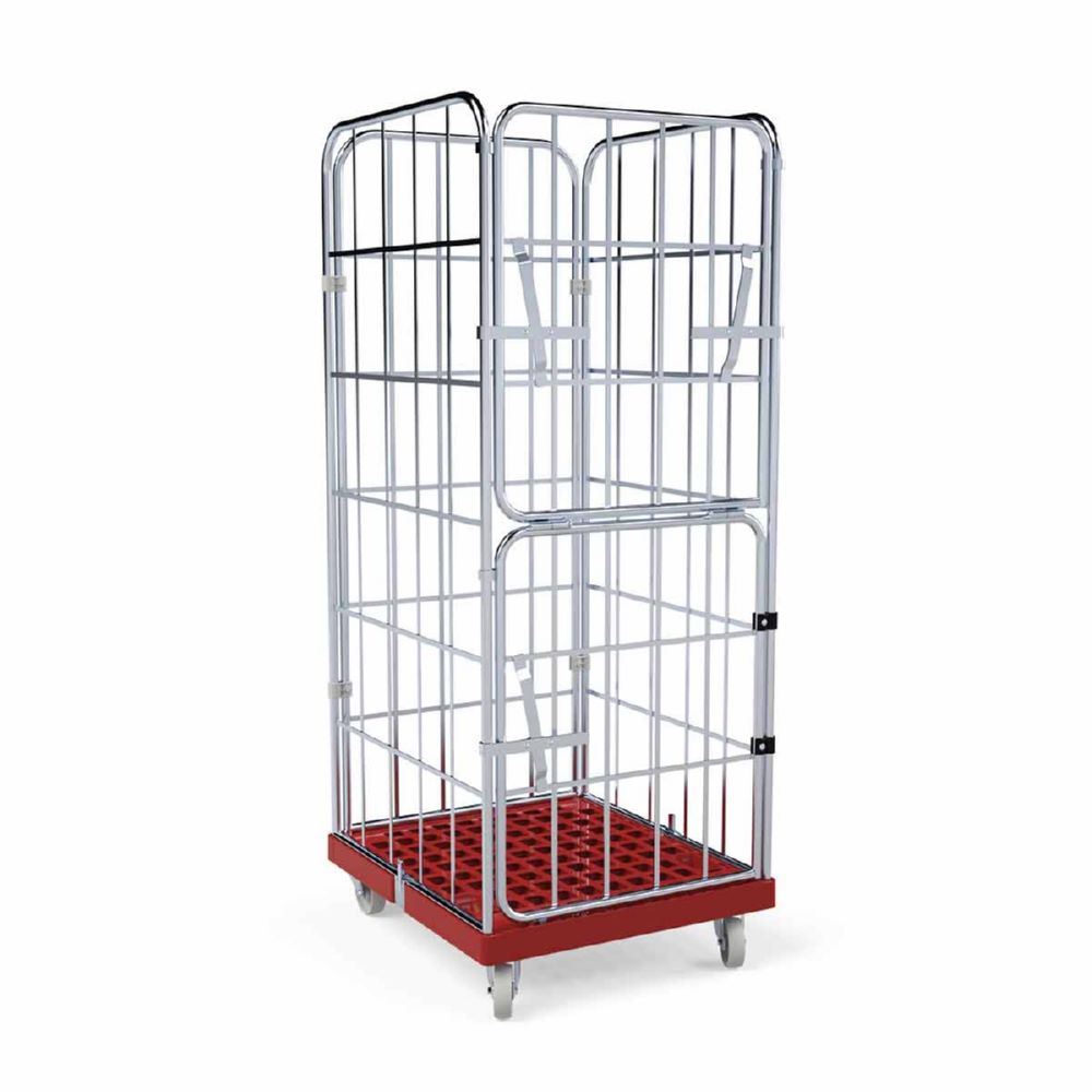 Produktbild ESB Rollbehälter 1650 KU klappbare Vorderwand rot H 1830 mm bild 6