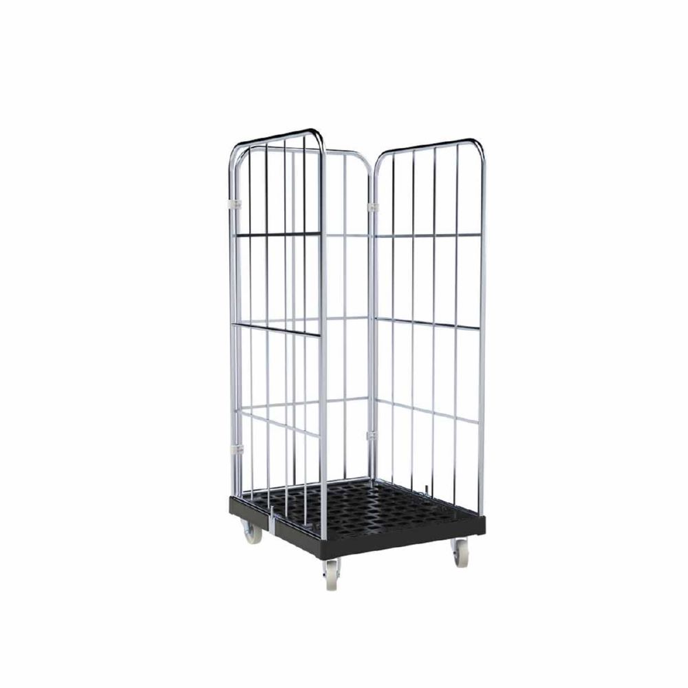 Produktbild ESB Rollbehälter 1450 KU mit 3 Seiten schwarz 724 x 815 x 1630 mm