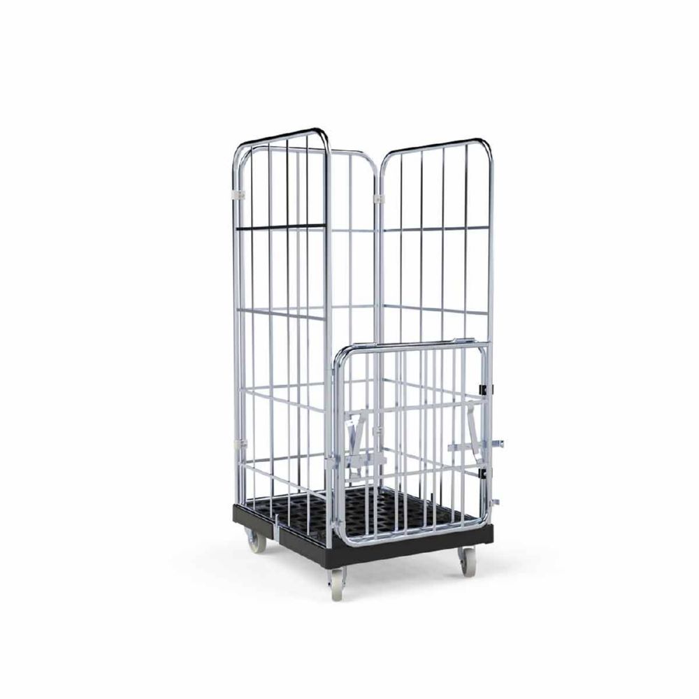 Produktbild ESB Rollbehälter 1460 KU Vorderwand klappbar schwarz H 1640 mm bild 3