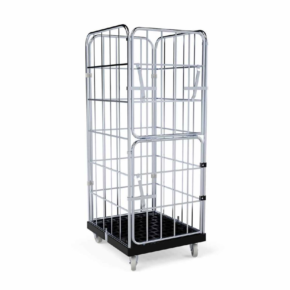 Produktbild ESB Rollbehälter 1650 KU 4 Seiten Vorderwand klappbar schwarz H 1830 mm bild 6