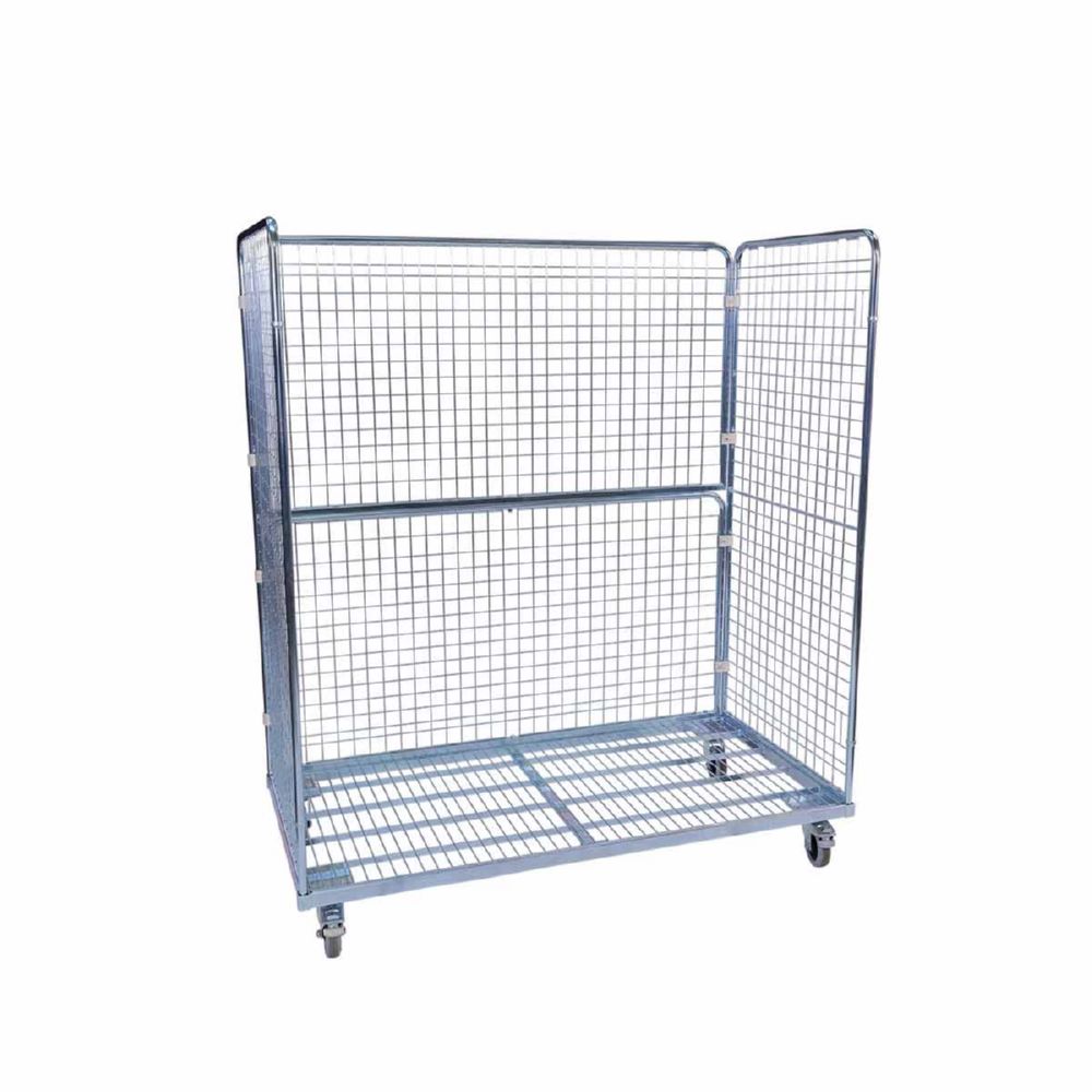 Produktbild ESB Stahlrollbehälter 1600 mit Gitter Maße 1600 x 800 x 1820 mm