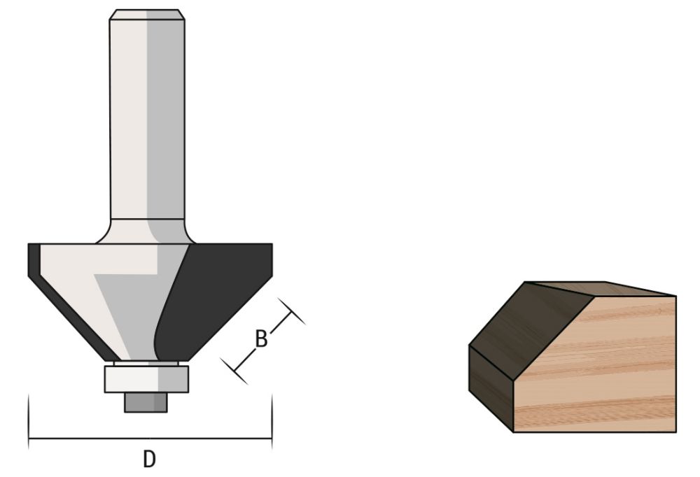 Produktbild Famag HM Fasenfräser 52,4 mm Länge mit Kugellager