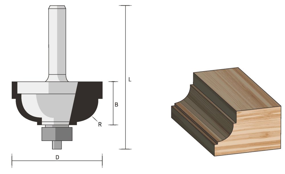 Produktbild Famag HM Profilfräser 8 mm Schafdurchmesser und Kugellager