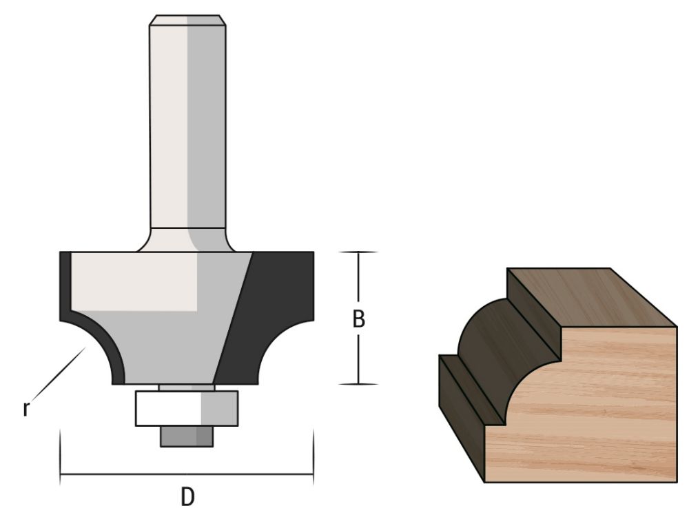 Produktbild Famag HM Viertelstabfräser mit Kugel Durchmesser 28,6 mm