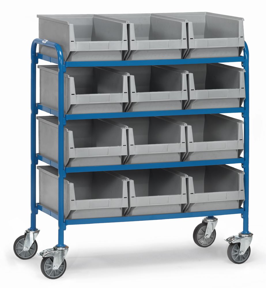Produktbild Fetra Beistellwagen 32941 mit 12 Sichtlagerkästen 513 x 1250 x 1050 mm