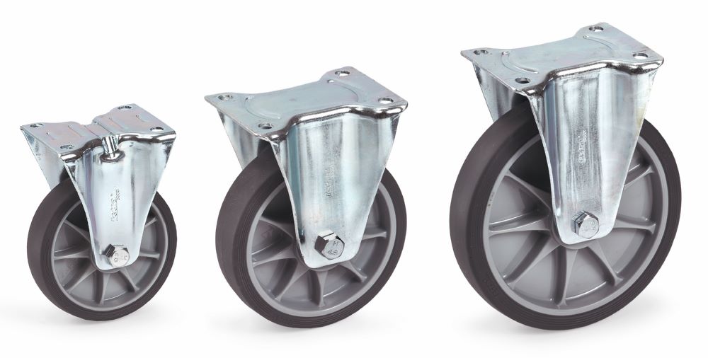 Produktbild Fetra Bockrolle Stahlblech verzinkt 160 x 40 mm mit TPE-Bereifung