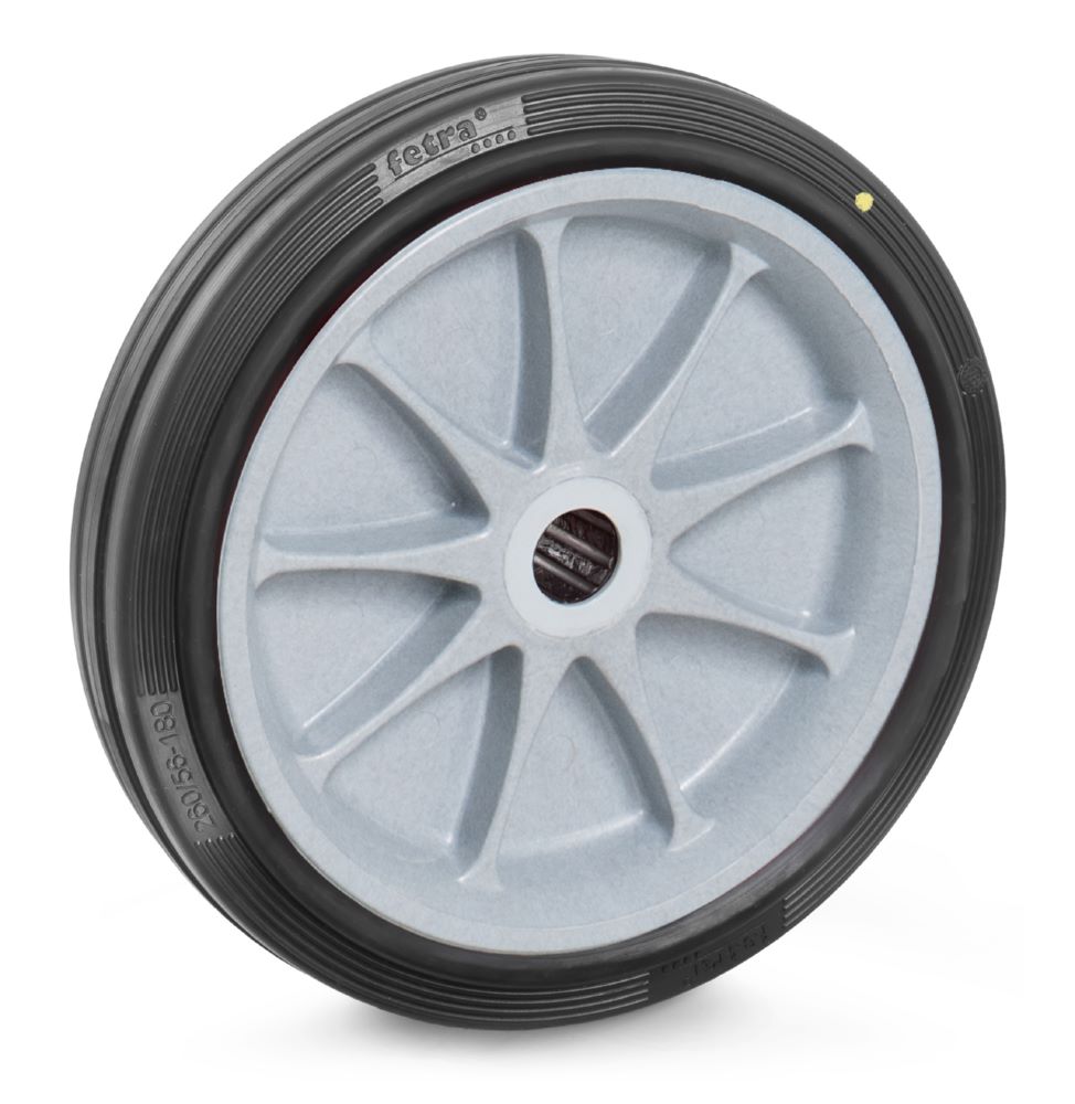 Produktbild Fetra ESD-Vollgummirad Schwarze 260 x 56 mm auf Kunststoff-Felge