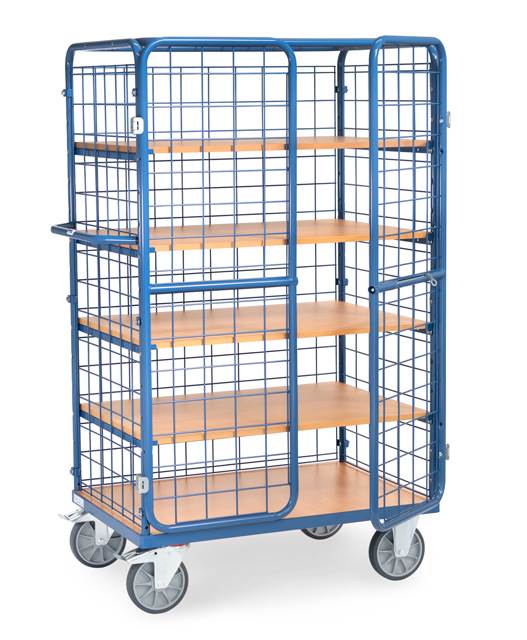 Produktbild Fetra Etagenwagen 1000 x 700 mm mit Flügeltüren und 5 Etagen