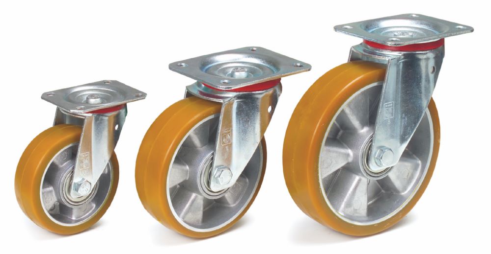 Produktbild Fetra Lenkrolle Stahlblech 200 x 50 mm verzinkt