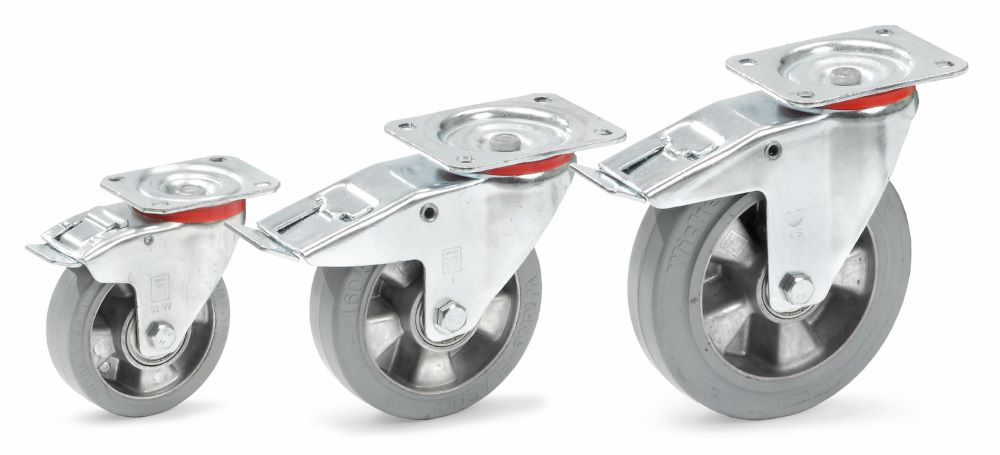 Produktbild Fetra Lenkrolle mit Feststeller 160 x 50 mm Stahlblech verzinkt