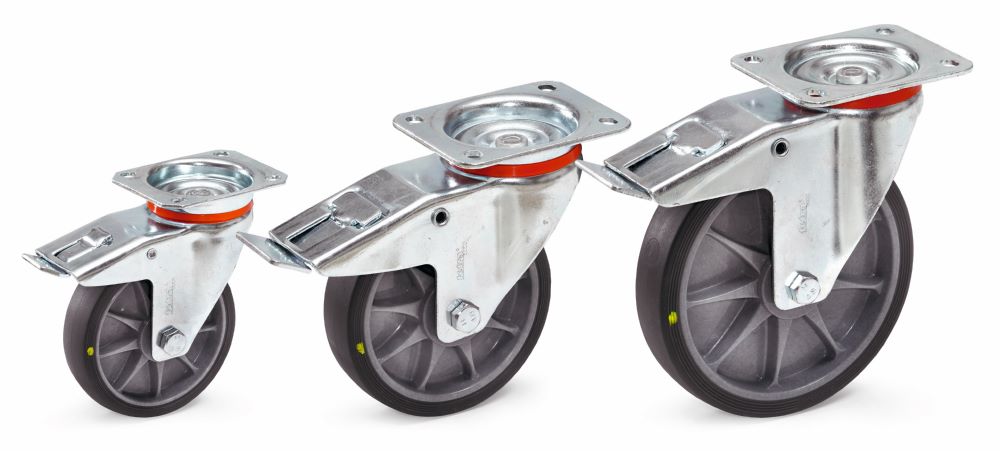 Produktbild Fetra Lenkrolle mit Feststeller 125 x 32 mm mit TPE-ESD-Bereifung