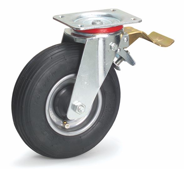 Produktbild Fetra Lenkrolle mit Feststeller 220 x 70 mm Stahlblech verzinkt