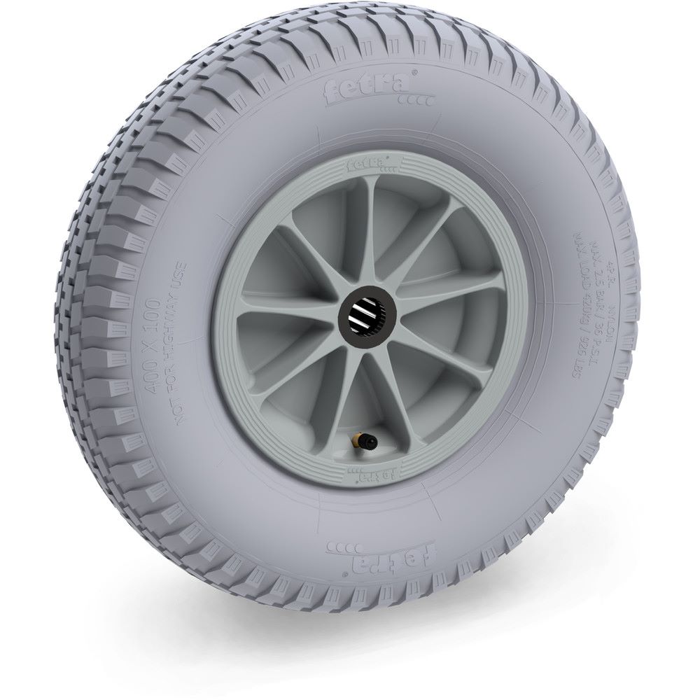 Produktbild FETRA Luftrad 400 x 100 mm 4 PR Block Tragkraft 420 kg blaugrau