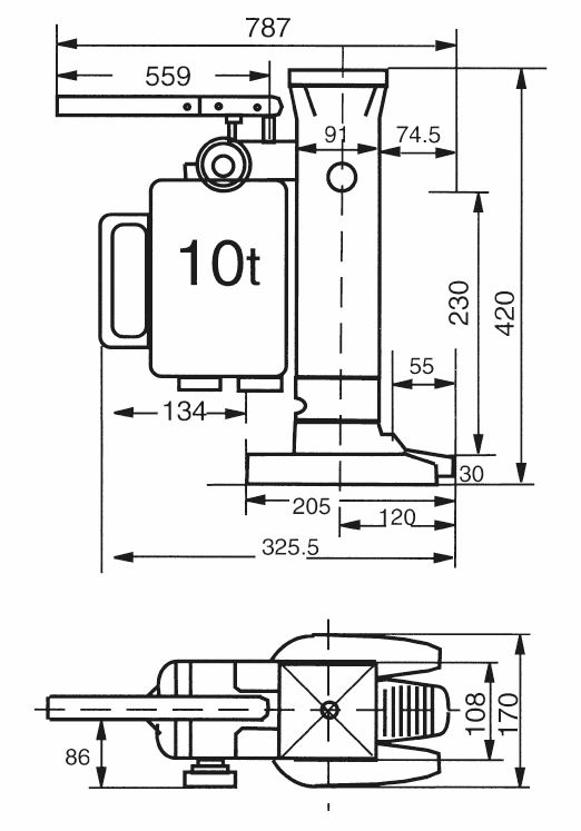 Produktbild Fetra Maschinenheber 6932 Hubbereich an Hubklaue 30 - 260 mm bild 2