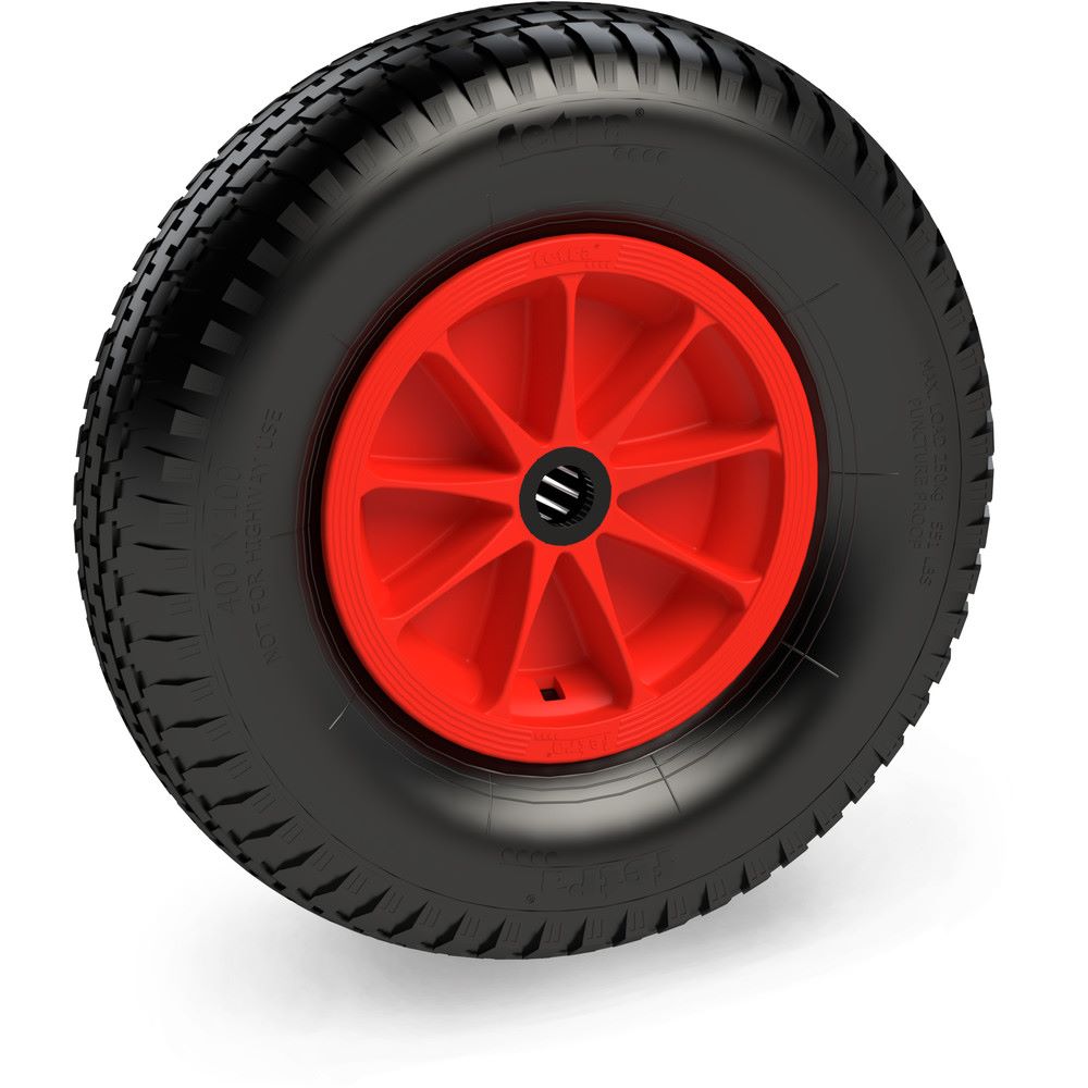 Produktbild FETRA PU geschäumtes Rad 400 x 100 mm Block rot Tragkraft 250 kg