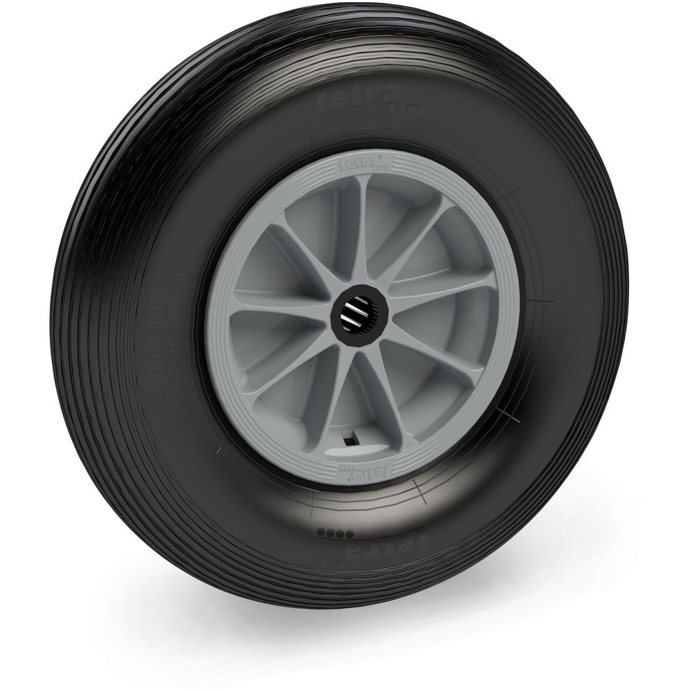 Produktbild FETRA PU geschäumtes Rad 400 x 100 mm Rille grau Tragkraft 250 kg