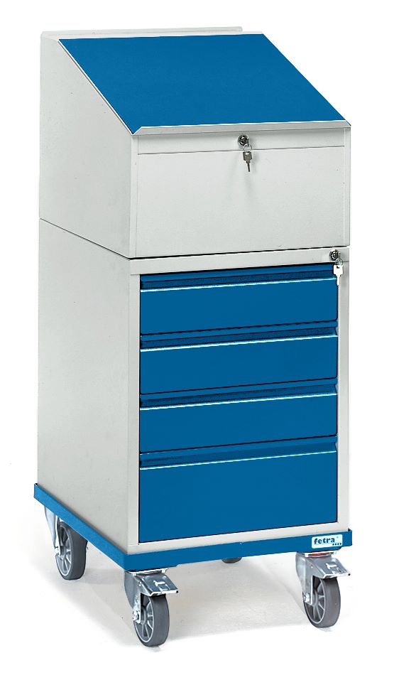 Produktbild Fetra Rollpult 2449 Schubladenschrank 550 x 1200 x 650 mm blau grau
