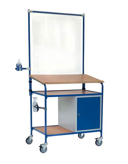 Produktbild Fetra Rollpult 5838 mit Infektionsschutzausstattung 1000 x 600 mm