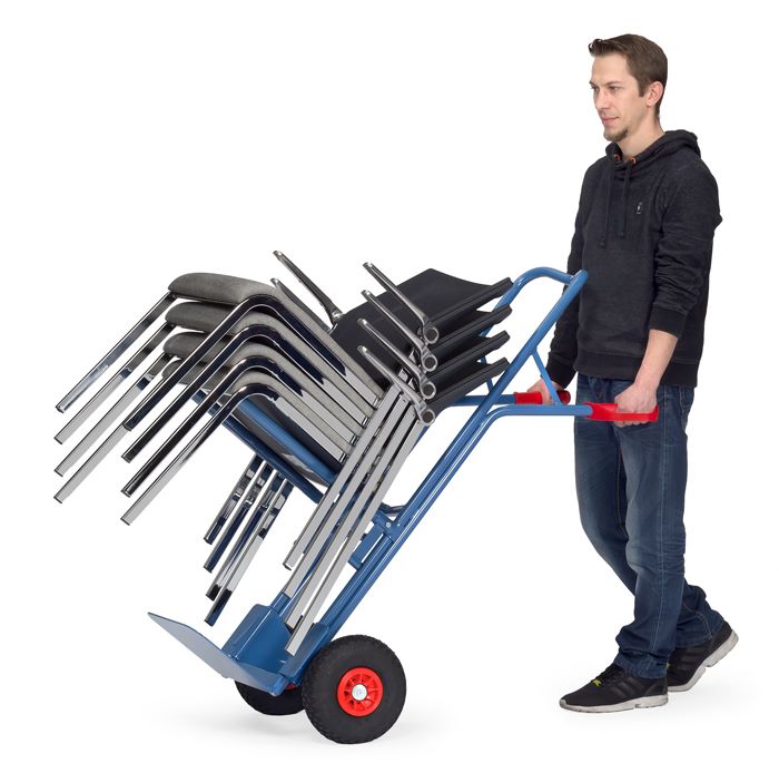 Produktbild FETRA Stuhlkarre B1345P Tragkraft 70 kg blau RAL 5007 bild 2