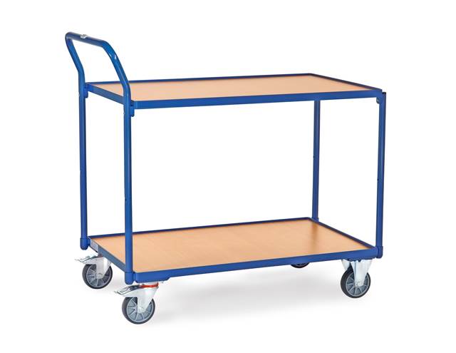 Produktbild Fetra Tischwagen mit 2 Böden 1200 x 800 mm mit 2 Lenk- und 2 Bockrollen