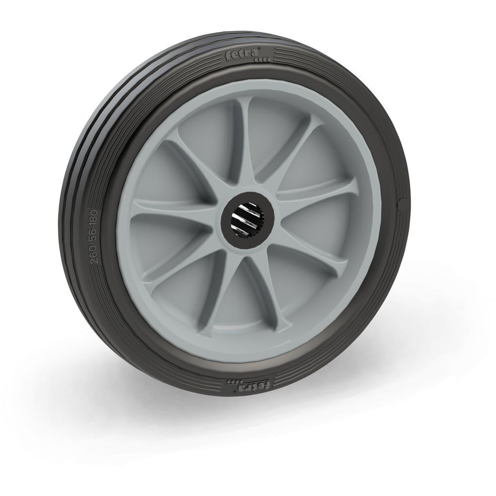 Produktbild FETRA Vollgummirad 260 x 56 mm Rille grau Tragkraft 300 kg