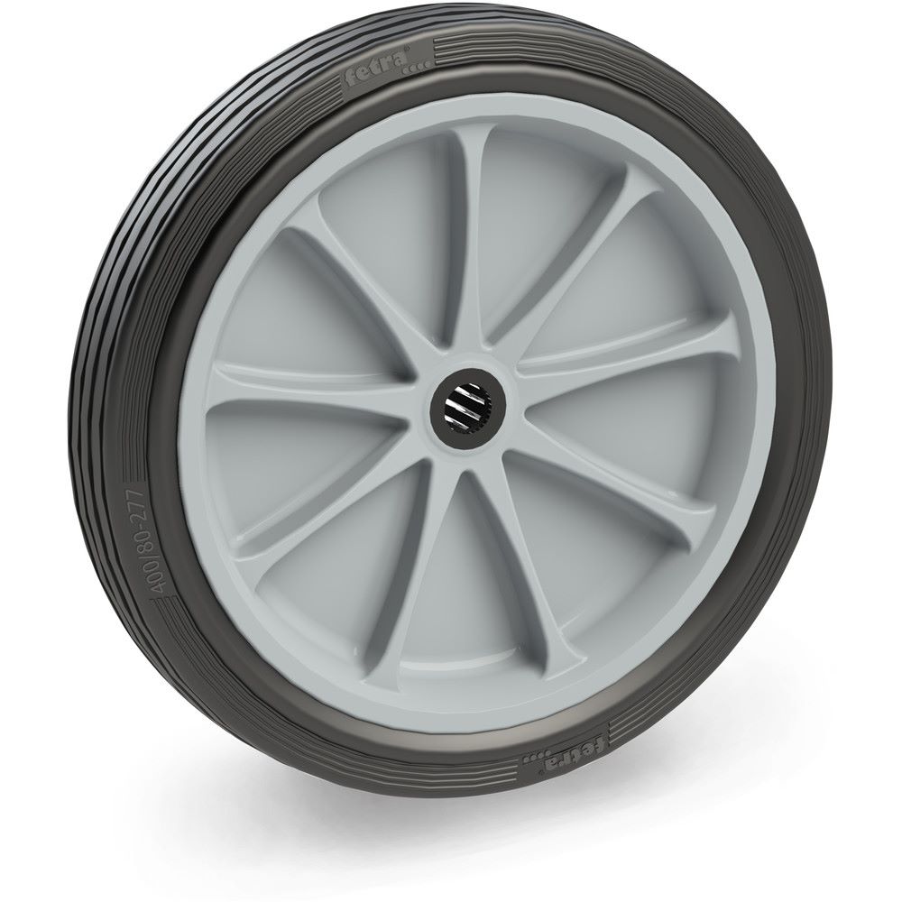 Produktbild FETRA Vollgummirad 400 x 74 mm Rille hellgrau Tragkraft 420 kg