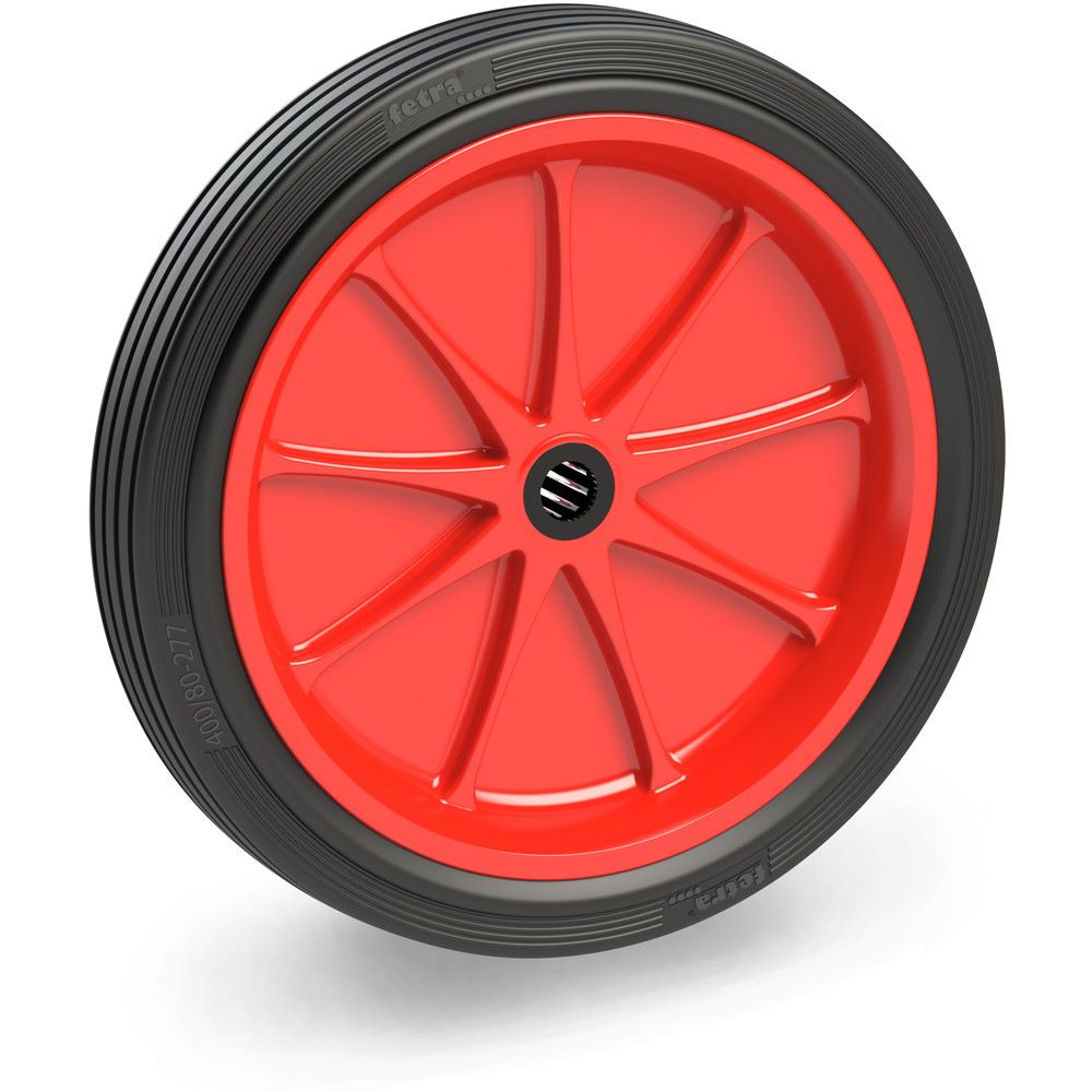 Produktbild FETRA Vollgummirad 400 x 74 mm Rille rot Tragkraft 420 kg