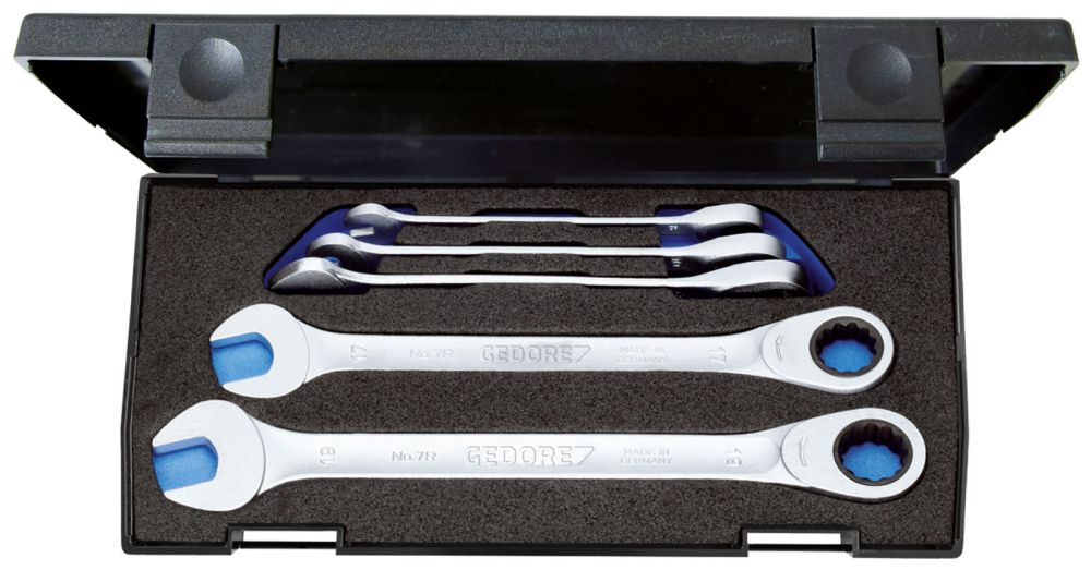 Produktbild GEDORE Satz Maulschlüssel mit Ringratsche 5-tlg 8-19 mm