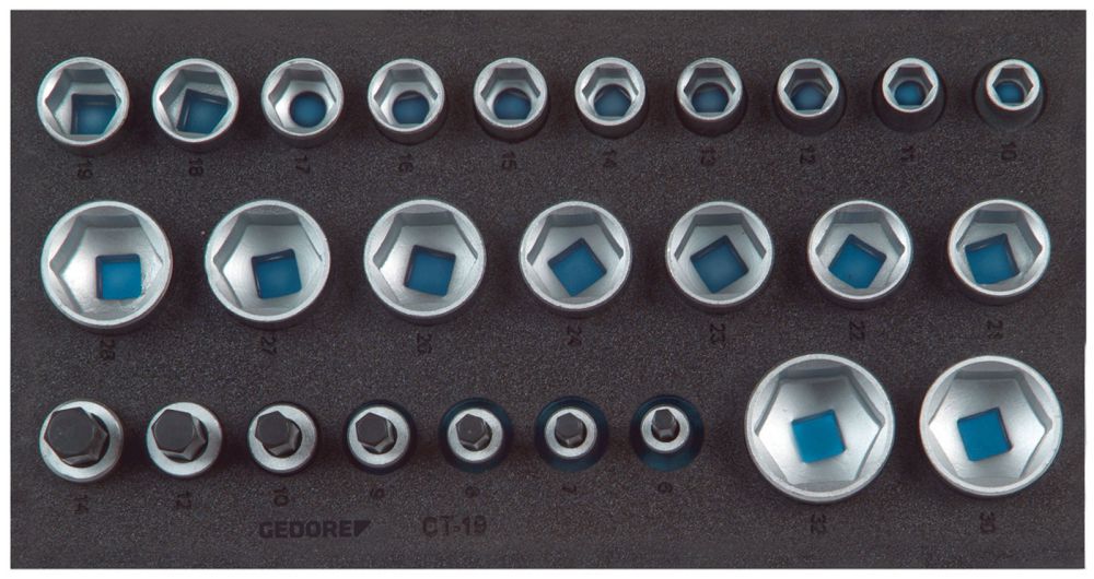 Produktbild GEDORE Satz Steckschlüsseleinsätze 1/2 6-kant in Check-Tool-Modul