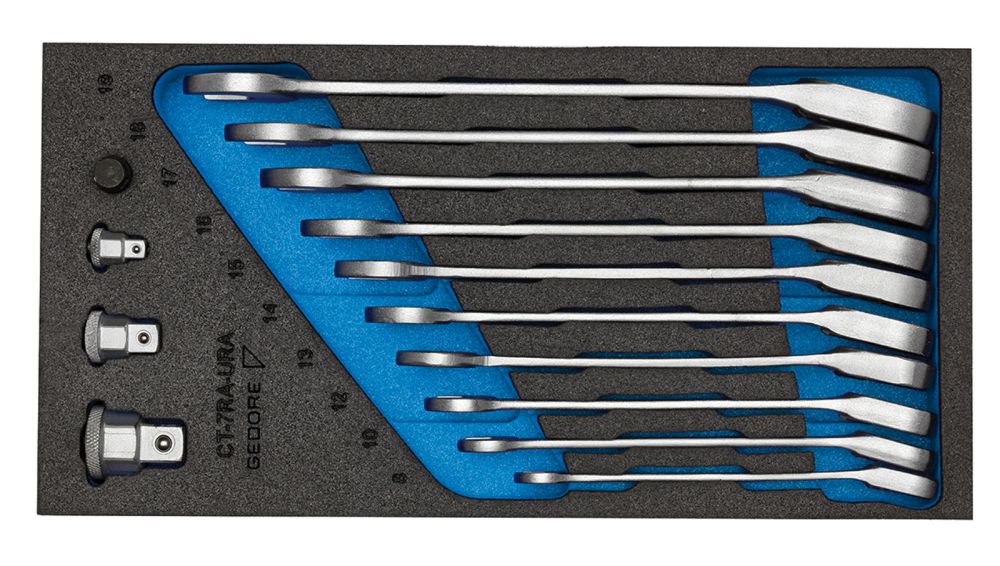 Produktbild GEDORE Satz Maulschlüssel mit Ringratsche umschaltbar in Check-Tool-Modul