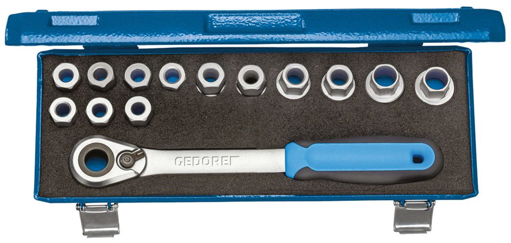 Produktbild GEDORE Steckschlüssel-Satz 1/2" 14-tlg 10-24 mm